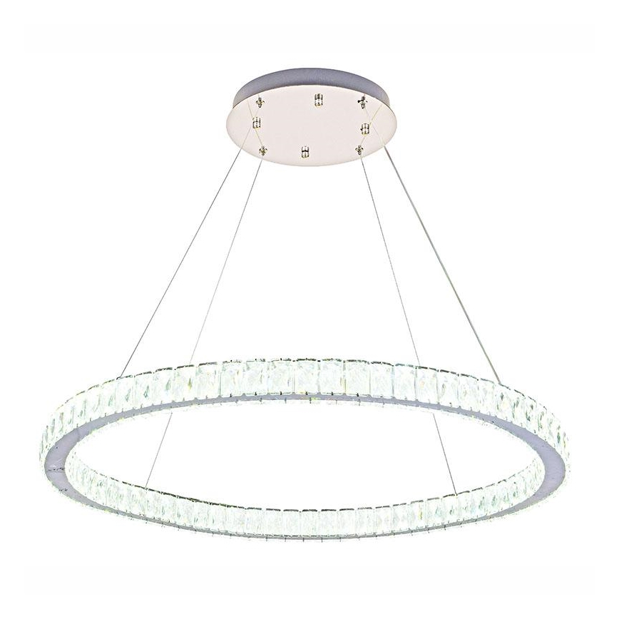 LED Dimbaar kristal Hanglamp aan een touw LED/100W/230V 3000-6500K zilver + afstandsbediening