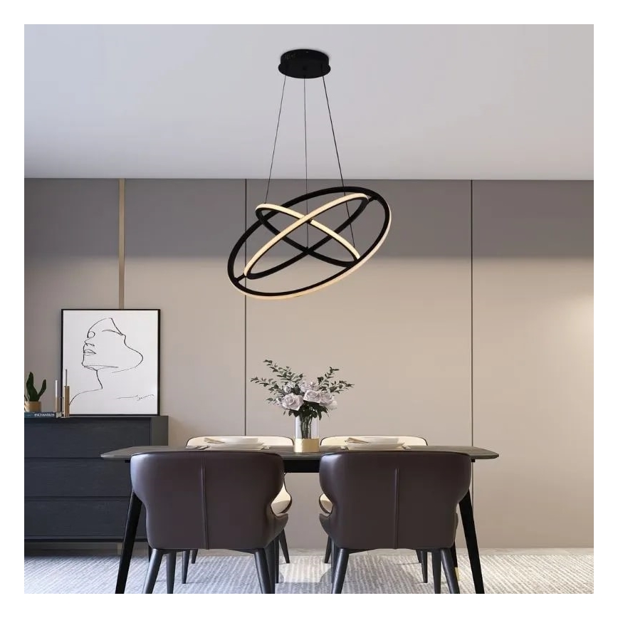 Dimbare LED hanglamp aan een koord LED/105W/230V 3000-6500K diameter 60 cm + afstandsbediening
