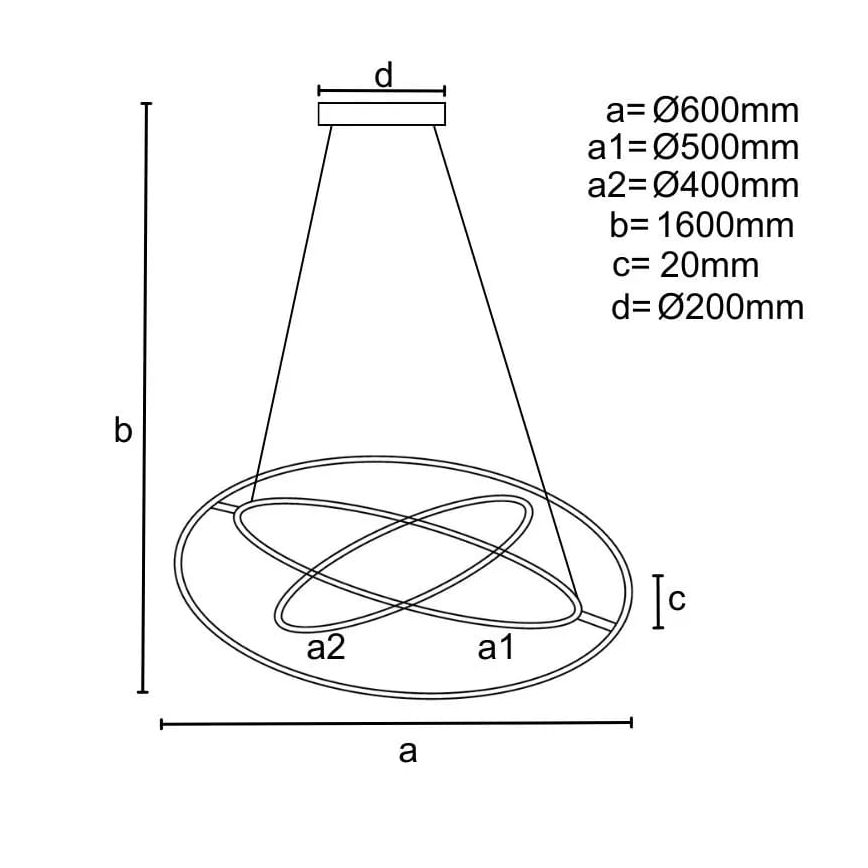 Dimbare LED hanglamp aan een koord LED/105W/230V 3000-6500K diameter 60 cm + afstandsbediening