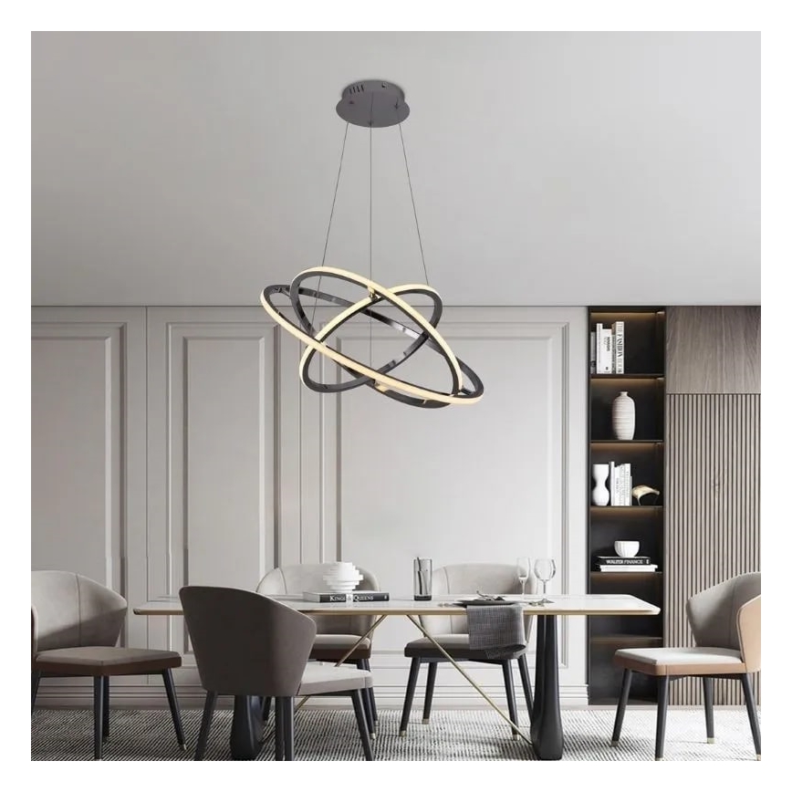 Dimbare LED hanglamp aan een koord LED/105W/230V 3000-6500K diameter 60 cm + afstandsbediening