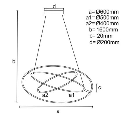 Dimbare LED hanglamp aan een koord LED/105W/230V 3000-6500K diameter 60 cm + afstandsbediening