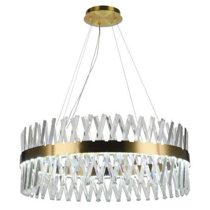 LED Dimbaar kristal Hanglamp aan een touw LED/110W/230V 3000-6500K goud + afstandsbediening