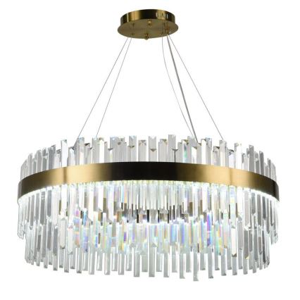 LED Dimbaar kristal Hanglamp aan een touw LED/110W/230V 3000-6500K goud + afstandsbediening