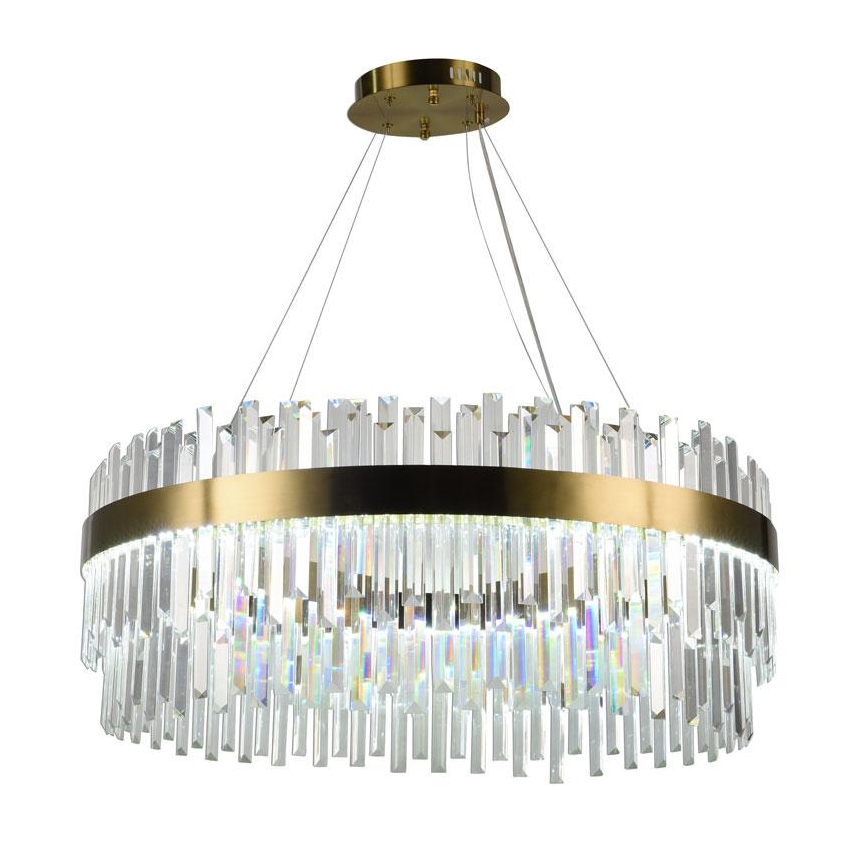 LED Dimbaar kristal Hanglamp aan een touw LED/110W/230V 3000-6500K goud + afstandsbediening