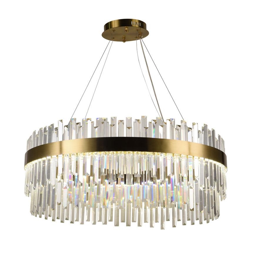LED Dimbaar kristal Hanglamp aan een touw LED/110W/230V 3000-6500K goud + afstandsbediening