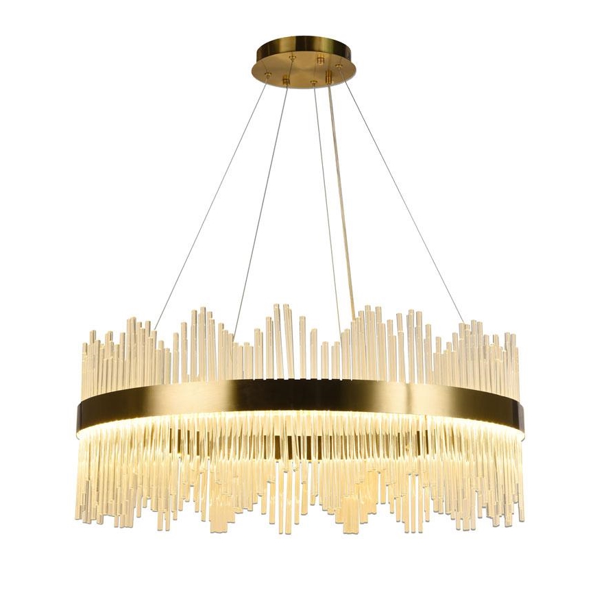 LED Dimbaar kristal Hanglamp aan een touw LED/110W/230V 3000-6500K goud + afstandsbediening