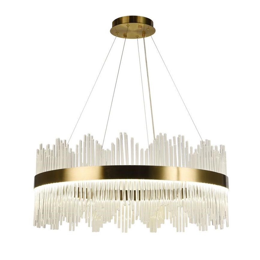 LED Dimbaar kristal Hanglamp aan een touw LED/110W/230V 3000-6500K goud + afstandsbediening