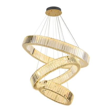 LED Dimbaar kristal Hanglamp aan een touw LED/115W/230V 3000-6500K chroom/goud + afstandsbediening