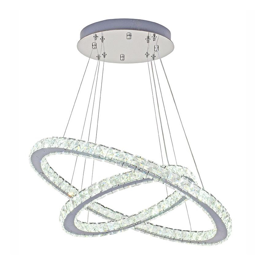LED Dimbaar kristal Hanglamp aan een touw LED/115W/230V 3000-6500K zilver + afstandsbediening