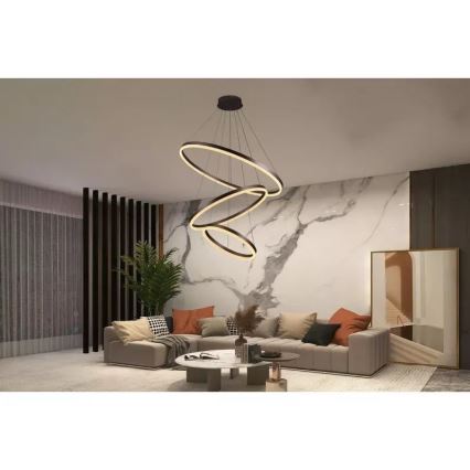 Dimbare LED hanglamp aan een koord LED/125W/230V 3000-6500K diameter 80 cm + afstandsbediening