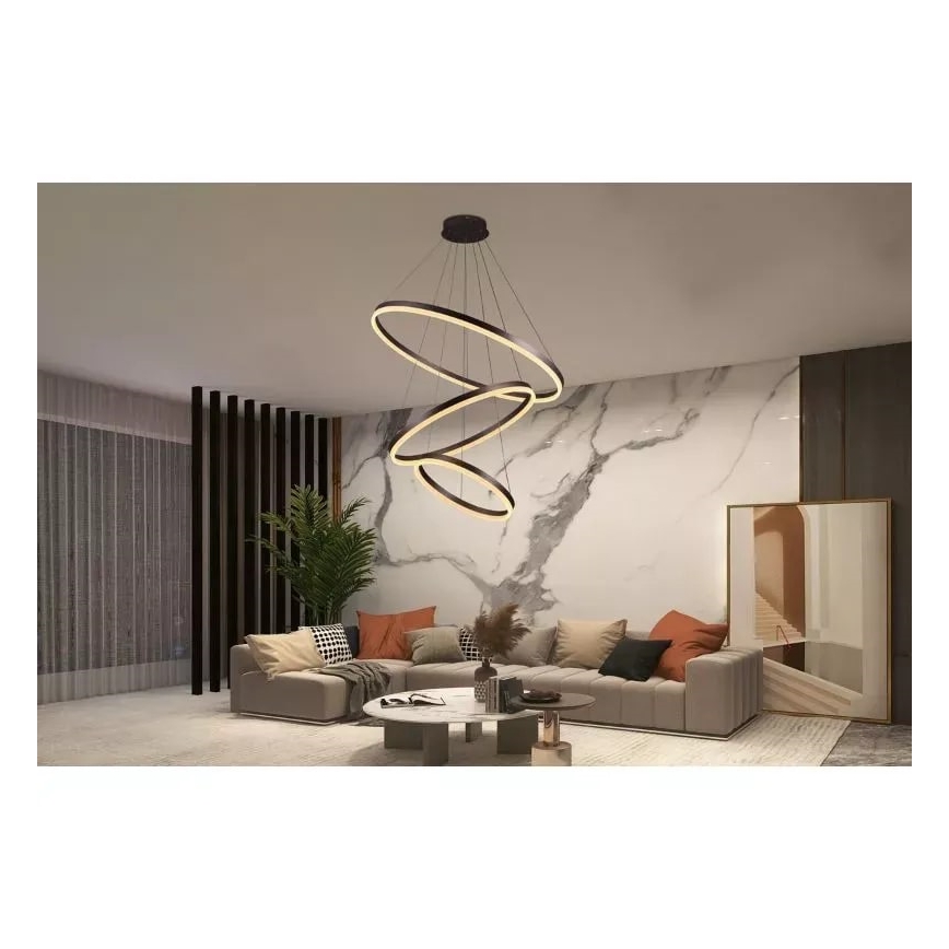 Dimbare LED hanglamp aan een koord LED/125W/230V 3000-6500K diameter 80 cm + afstandsbediening