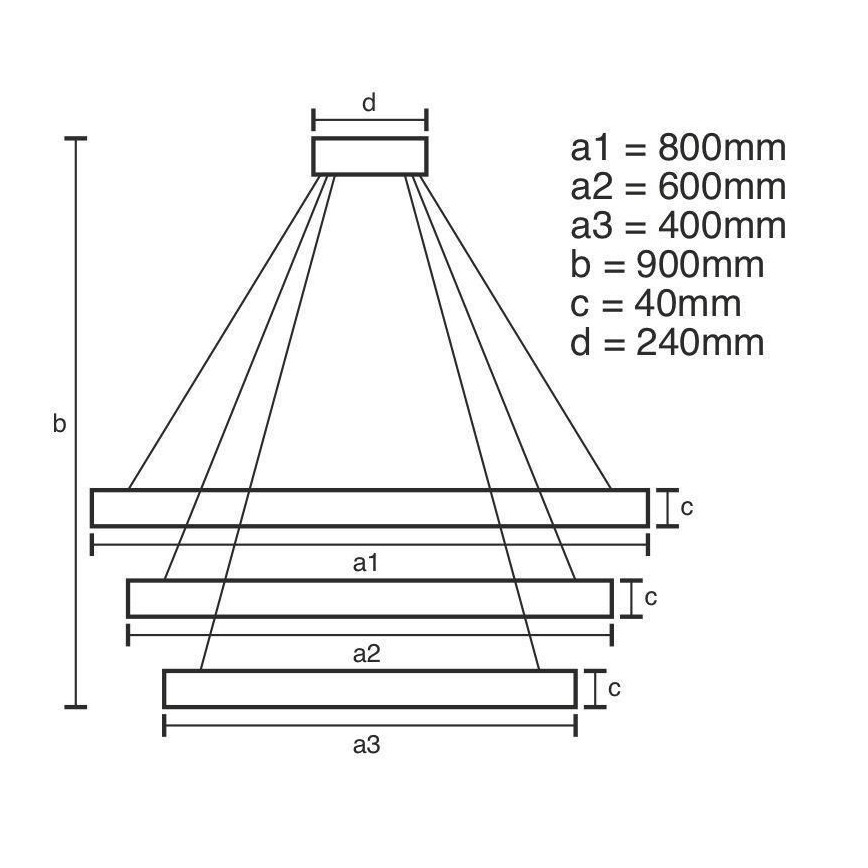 Dimbare LED hanglamp aan een koord LED/125W/230V 3000-6500K diameter 80 cm + afstandsbediening