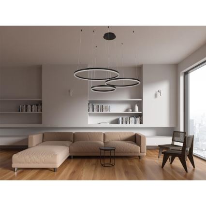 Dimbare LED hanglamp aan een koord LED/125W/230V 3000-6500K diameter 80 cm + afstandsbediening