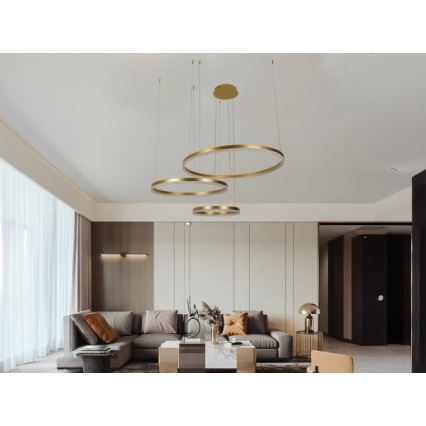 Dimbare LED hanglamp aan een koord LED/125W/230V 3000-6500K diameter 80 cm + afstandsbediening