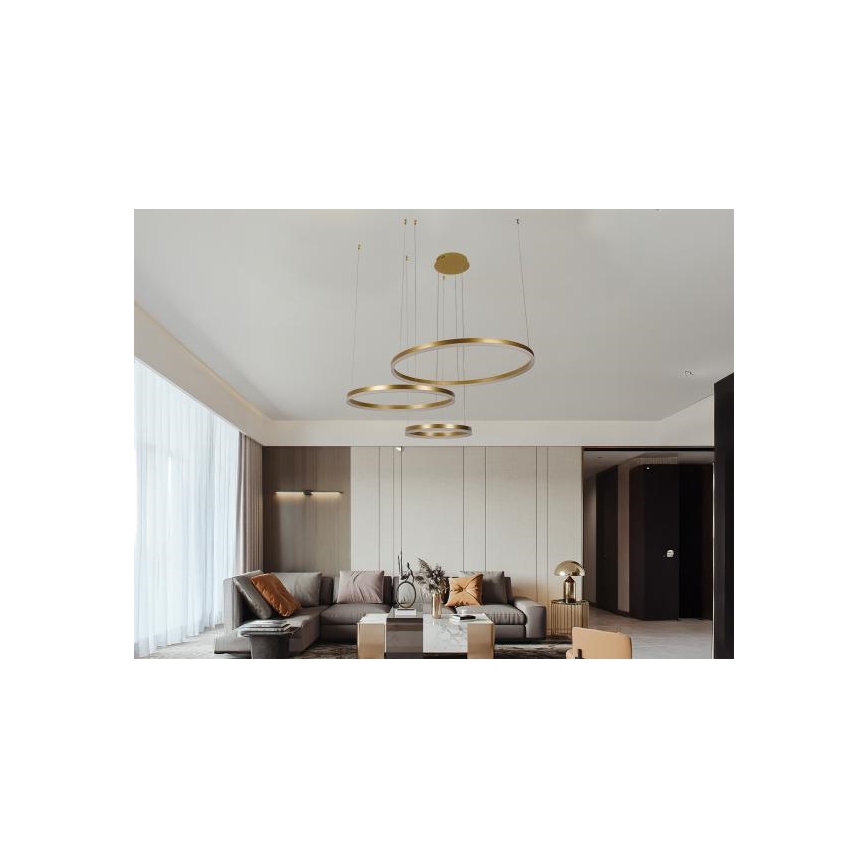 Dimbare LED hanglamp aan een koord LED/125W/230V 3000-6500K diameter 80 cm + afstandsbediening
