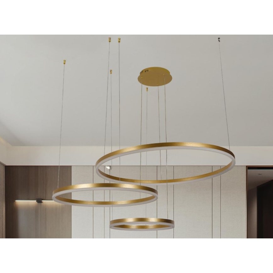 Dimbare LED hanglamp aan een koord LED/125W/230V 3000-6500K diameter 80 cm + afstandsbediening