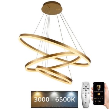 Dimbare LED hanglamp aan een koord LED/125W/230V 3000-6500K diameter 80 cm + afstandsbediening