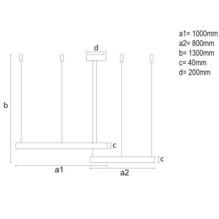 Dimbare LED hanglamp aan een koord LED/128W/230V 3000-6500K diameter 100 cm + afstandsbediening
