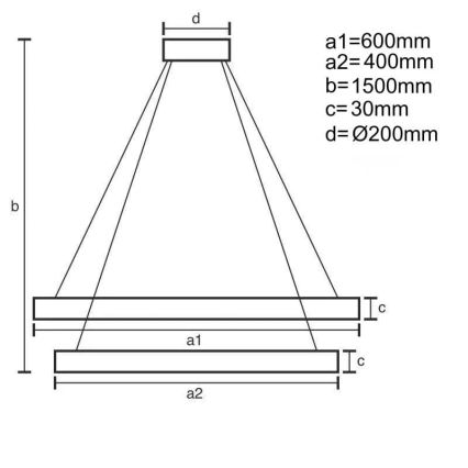 Dimbare LED hanglamp aan een koord LED/130W/230V 3000-6500K + afstandsbediening