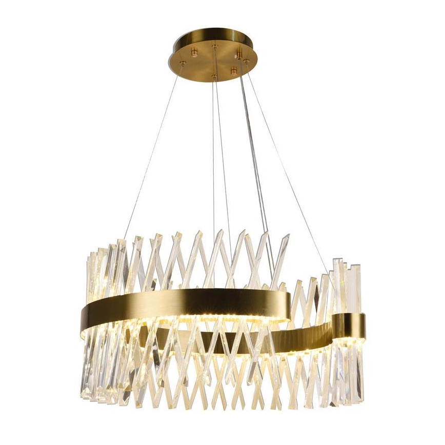 LED Dimbaar kristal Hanglamp aan een touw LED/130W/230V 3000-6500K goud + afstandsbediening