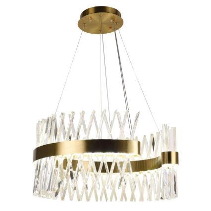 LED Dimbaar kristal Hanglamp aan een touw LED/130W/230V 3000-6500K goud + afstandsbediening