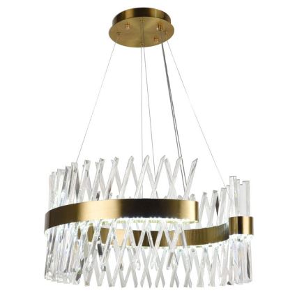 LED Dimbaar kristal Hanglamp aan een touw LED/130W/230V 3000-6500K goud + afstandsbediening