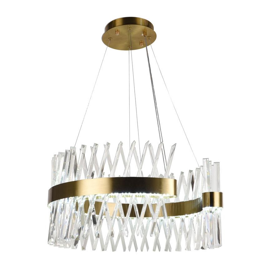 LED Dimbaar kristal Hanglamp aan een touw LED/130W/230V 3000-6500K goud + afstandsbediening