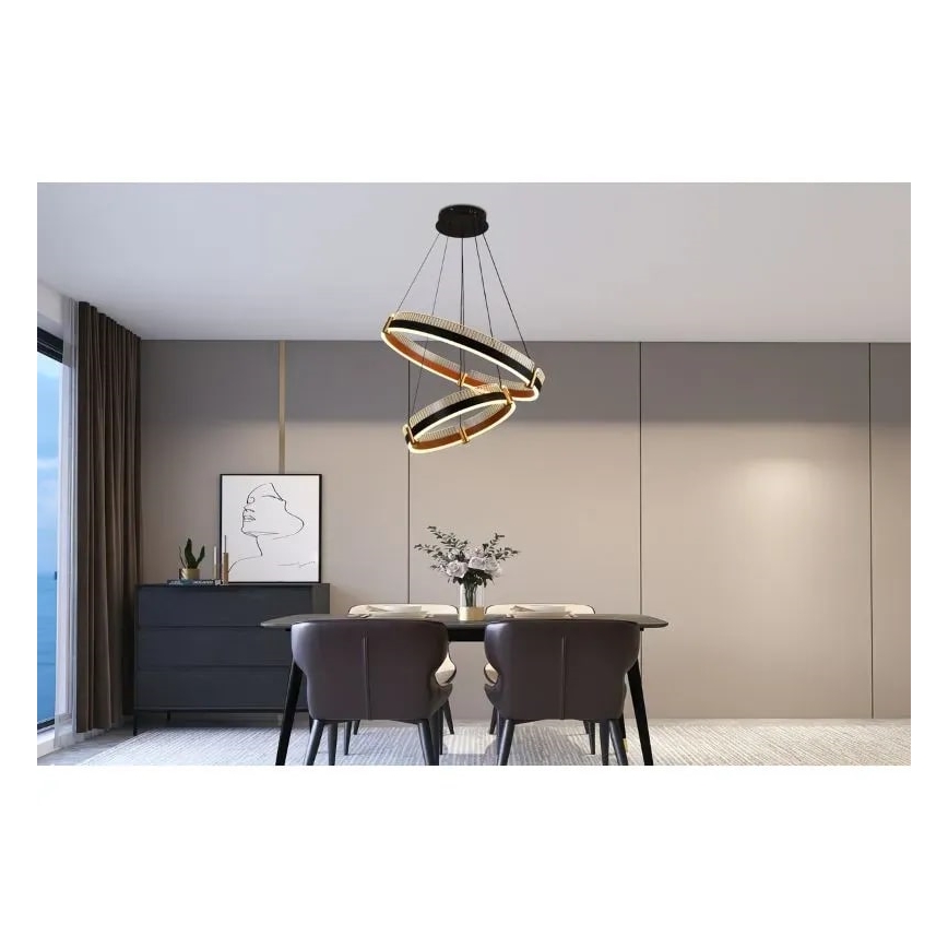Dimbare LED hanglamp aan een koord LED/140W/230V 3000-6500K diameter 60 cm + afstandsbediening