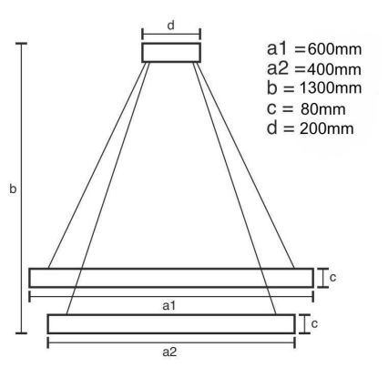 Dimbare LED hanglamp aan een koord LED/140W/230V 3000-6500K diameter 60 cm + afstandsbediening