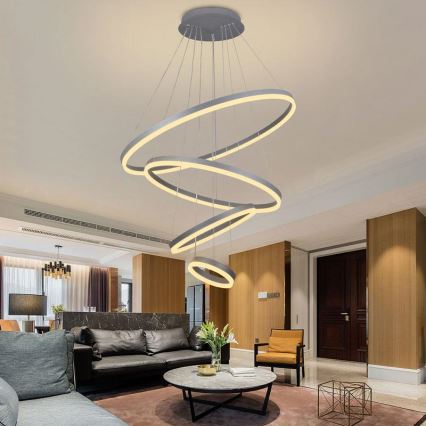Dimbare LED hanglamp aan een koord LED/165W/230V 3000-6500K diameter 80 cm + afstandsbediening