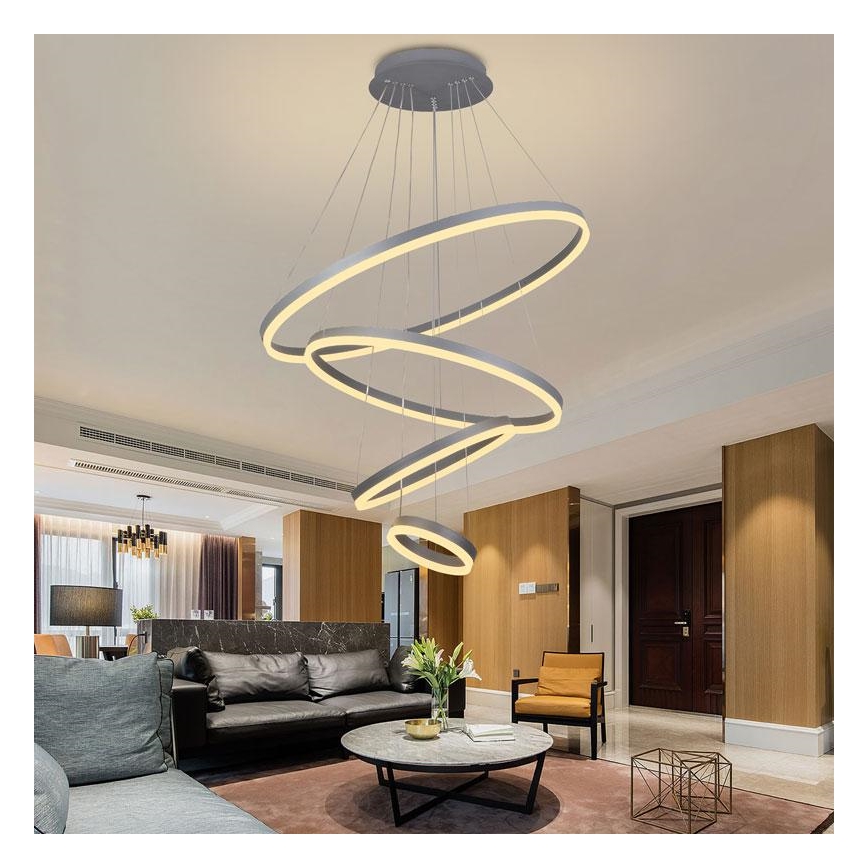 Dimbare LED hanglamp aan een koord LED/165W/230V 3000-6500K diameter 80 cm + afstandsbediening
