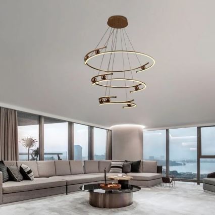 Dimbare LED hanglamp aan een koord LED/170W/230V 3000-6500K diameter 80 cm + afstandsbediening
