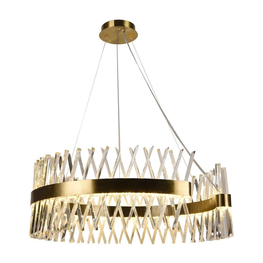 LED Dimbaar kristal Hanglamp aan een touw LED/175W/230V 3000-6500K goud + afstandsbediening