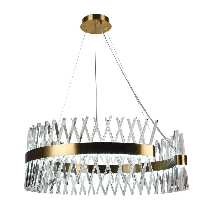 LED Dimbaar kristal Hanglamp aan een touw LED/175W/230V 3000-6500K goud + afstandsbediening