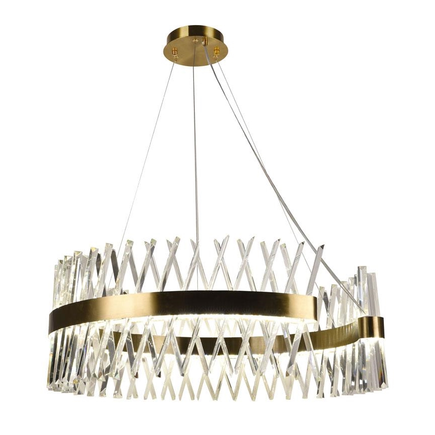 LED Dimbaar kristal Hanglamp aan een touw LED/175W/230V 3000-6500K goud + afstandsbediening