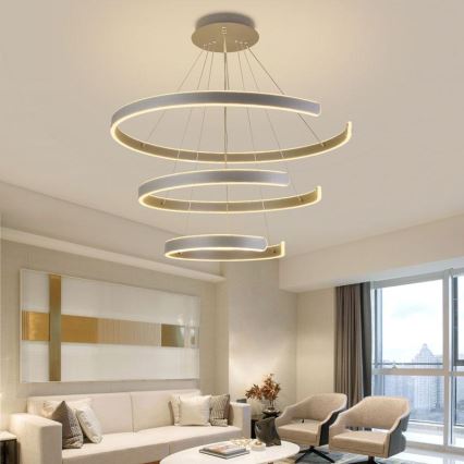Dimbare LED hanglamp aan een koord LED/220W/230V 3000-6500K diameter 80 cm + afstandsbediening