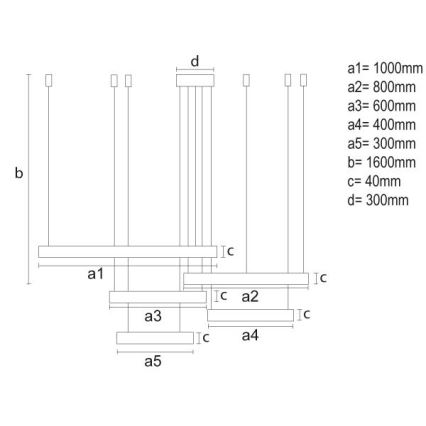 Dimbare LED hanglamp aan een koord LED/220W/230V 3000-6500K + afstandsbediening
