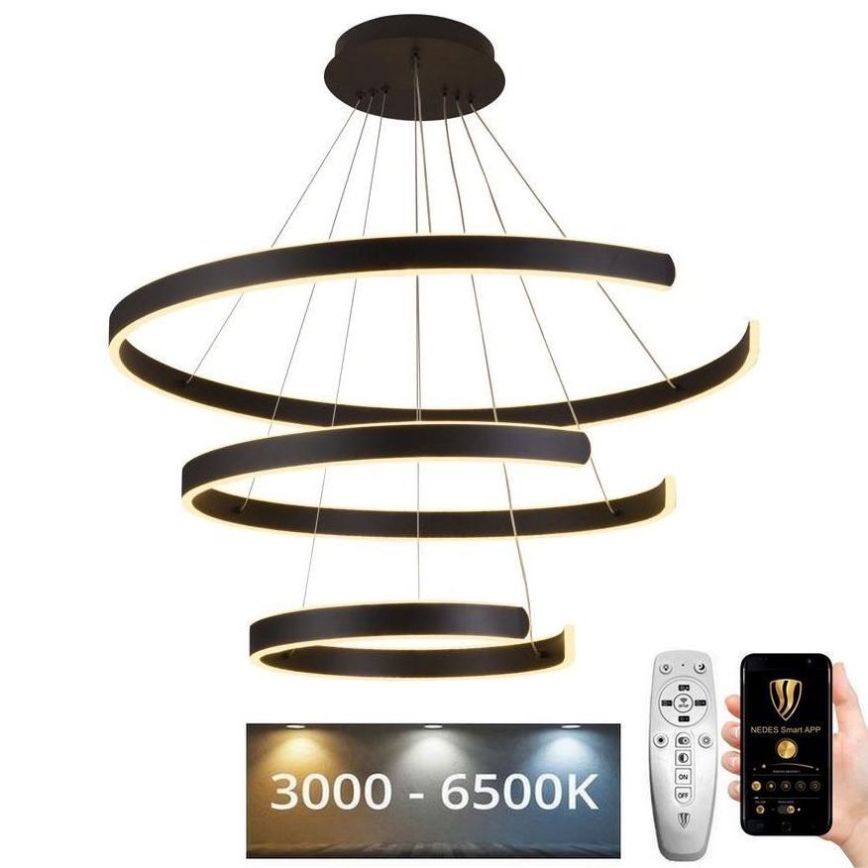 Dimbare LED hanglamp aan een koord LED/220W/230V 3000-6500K diameter 80 cm + afstandsbediening