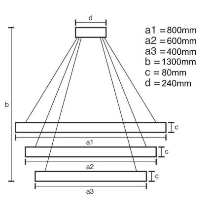 Dimbare LED hanglamp aan een koord LED/240W/230V 3000-6500K + afstandsbediening