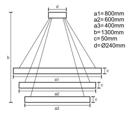 Dimbare LED hanglamp aan een koord LED/250W/230V 3000-6500K + afstandsbediening