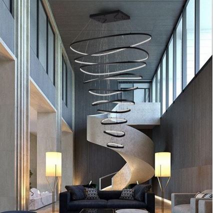 Dimbare LED hanglamp aan een koord LED/370W/230V 3000-6500K diameter 100 cm + afstandsbediening