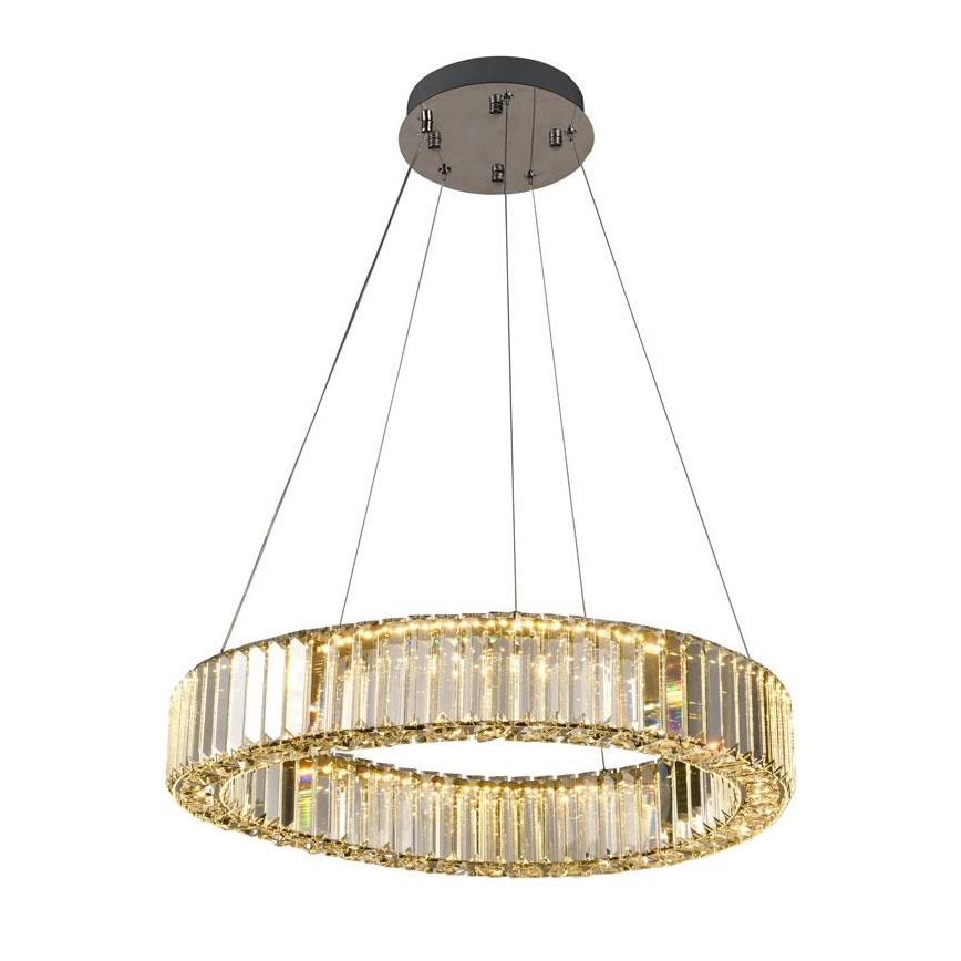 LED Dimbare kristallen hanglamp aan een snoer LED/40W/230V 3000-6500K glanzend chroom + afstandsbediening