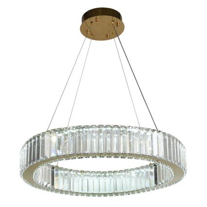 LED Dimbaar kristal Hanglamp aan een touw LED/40W/230V 3000-6500K chroom/goud + afstandsbediening