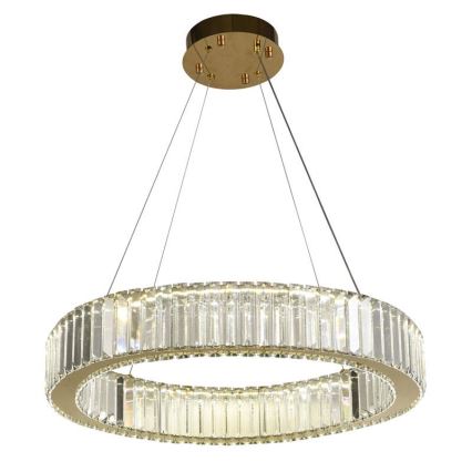 LED Dimbaar kristal Hanglamp aan een touw LED/40W/230V 3000-6500K chroom/goud + afstandsbediening