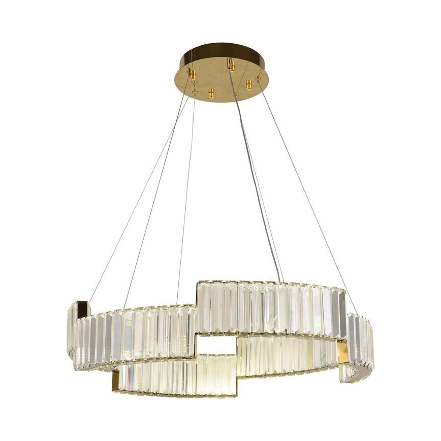 LED Dimbaar kristal Hanglamp aan een touw LED/40W/230V 3000-6500K goud + afstandsbediening