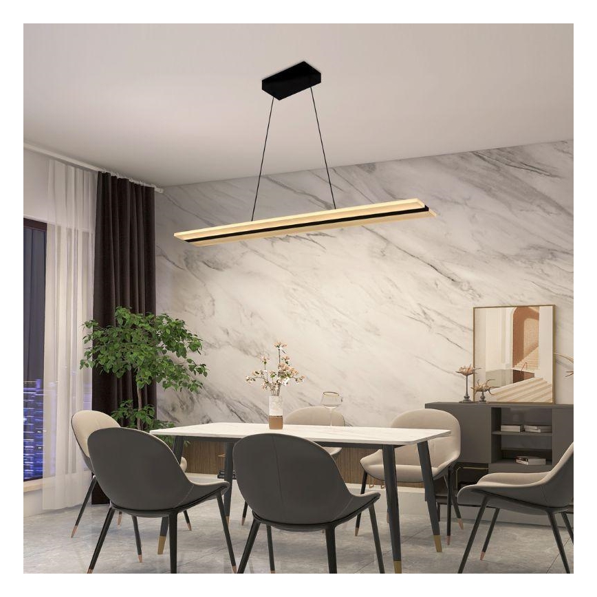 Dimbare LED hanglamp aan een koord LED/40W/230V 3000-6500K zwart + afstandsbediening