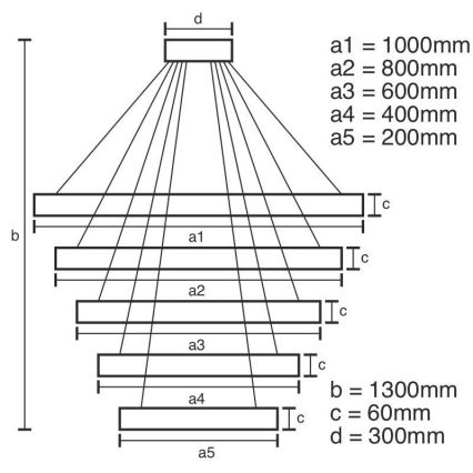 Dimbare LED hanglamp aan een koord LED/420W/230V 3000-6500K diameter 100 cm + afstandsbediening