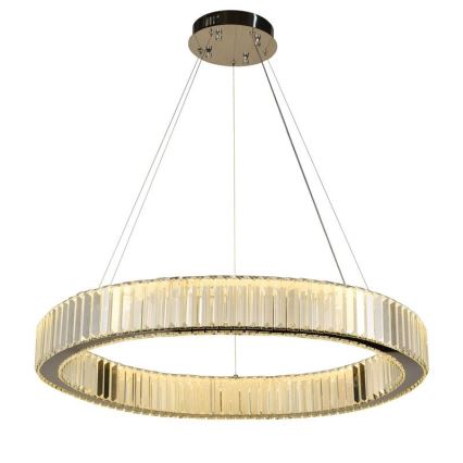LED Dimbare kristallen hanglamp aan een snoer LED/50W/230V 3000-6500K glanzend chroom + afstandsbediening