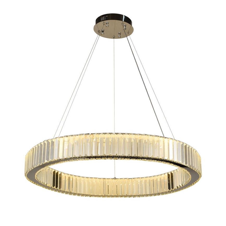 LED Dimbare kristallen hanglamp aan een snoer LED/50W/230V 3000-6500K glanzend chroom + afstandsbediening