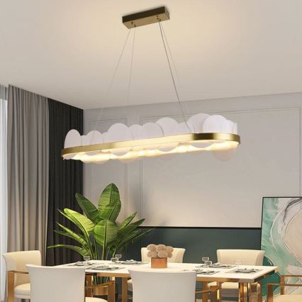 Dimbare LED hanglamp aan een koord LED/50W/230V 3000-6500K goud + afstandsbediening